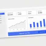 SaaS dashboard with revenue growth and user signups analytics.